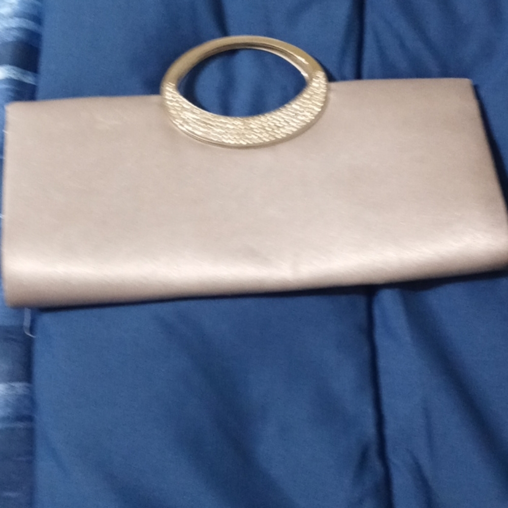 Silver satin purse